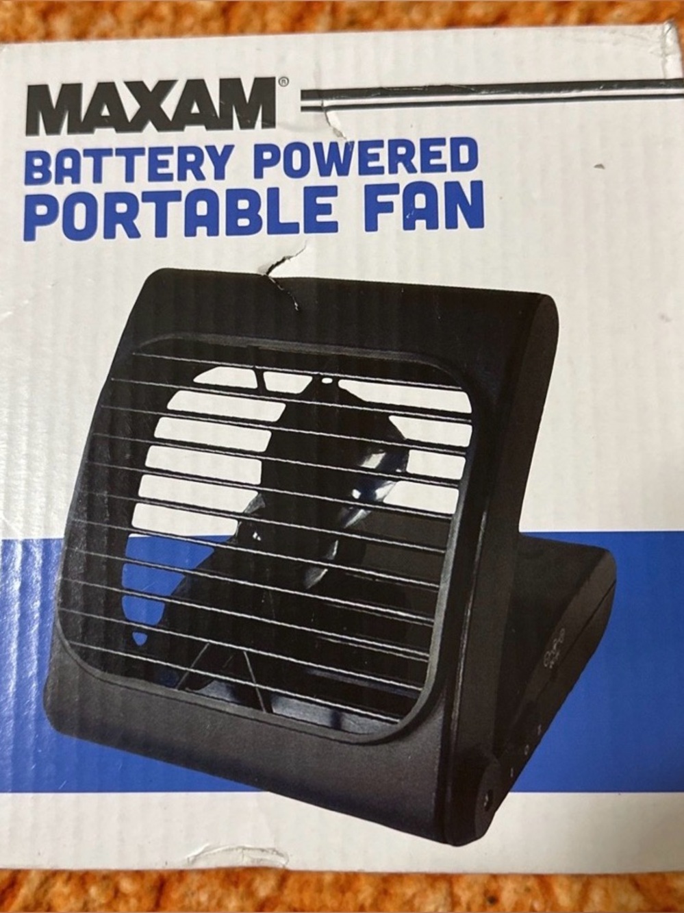 MAXAM Battery Powered Portable Fan - Black